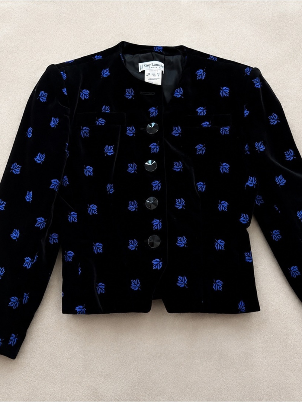 Vintage GUY LAROCHE Velvet Embroidered Jacket FR 38 US 4-6 France